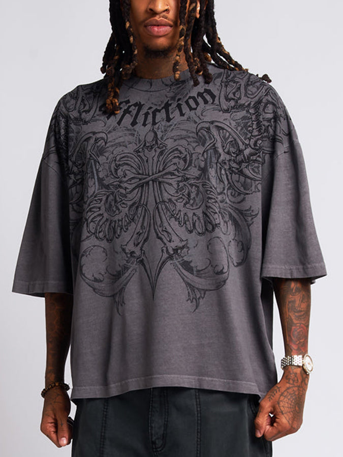 Affliction Skeleton T-Shirt Fall 2026 | CHARCOAL LAVA WASH
