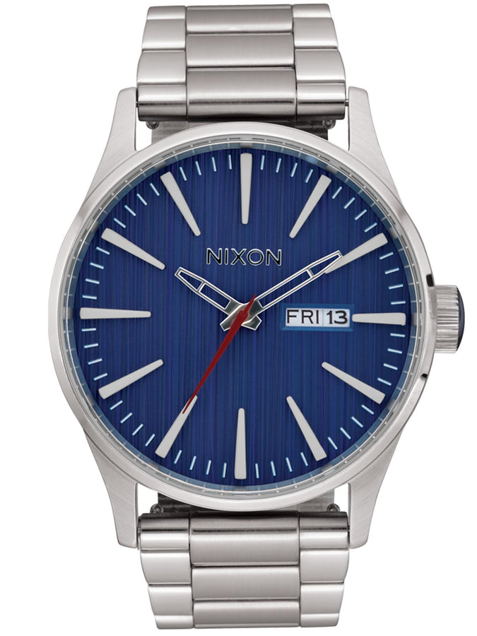 Nixon The Sentry Stainless Steel Silver/Indigo Watch 2024 | SILVR/INDIGO DENIM (5246)