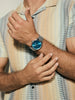 Nixon Sentry Stainless Steel Silver/Byron Blue Ombre Watch