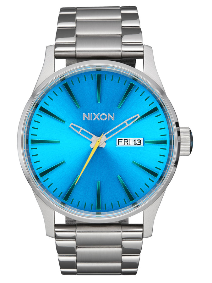Nixon Sentry Stainless Steel Silver/Byron Blue Ombre Watch | SILVER/BYRON BLUE OMBRE (5309)