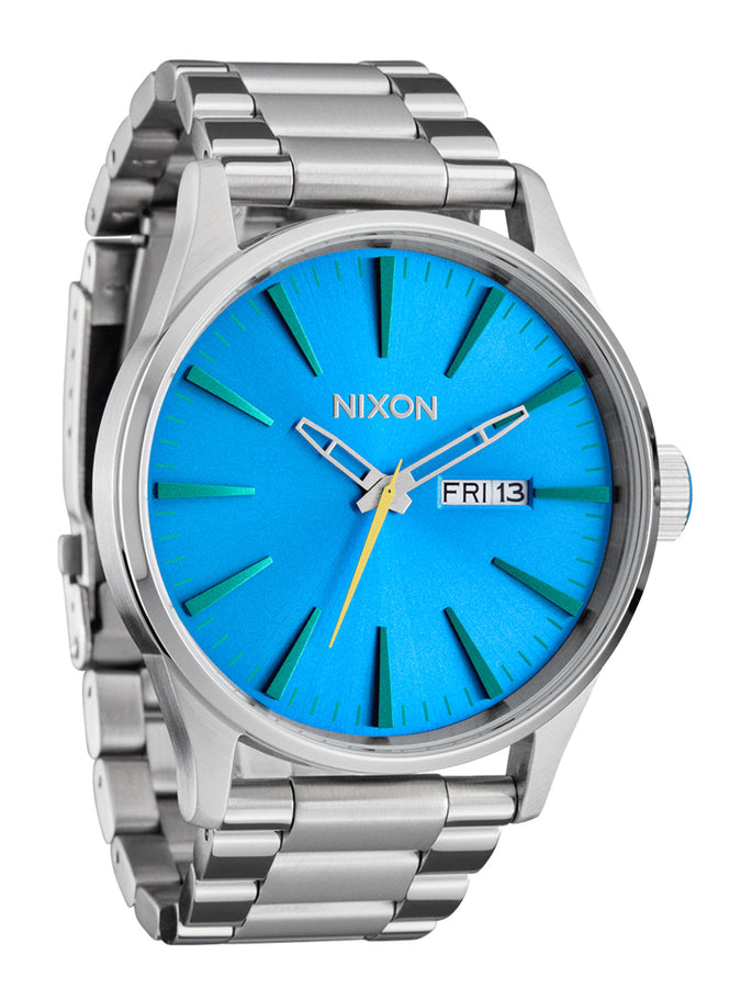 Nixon Sentry Stainless Steel Silver/Byron Blue Ombre Watch | SILVER/BYRON BLUE OMBRE (5309)