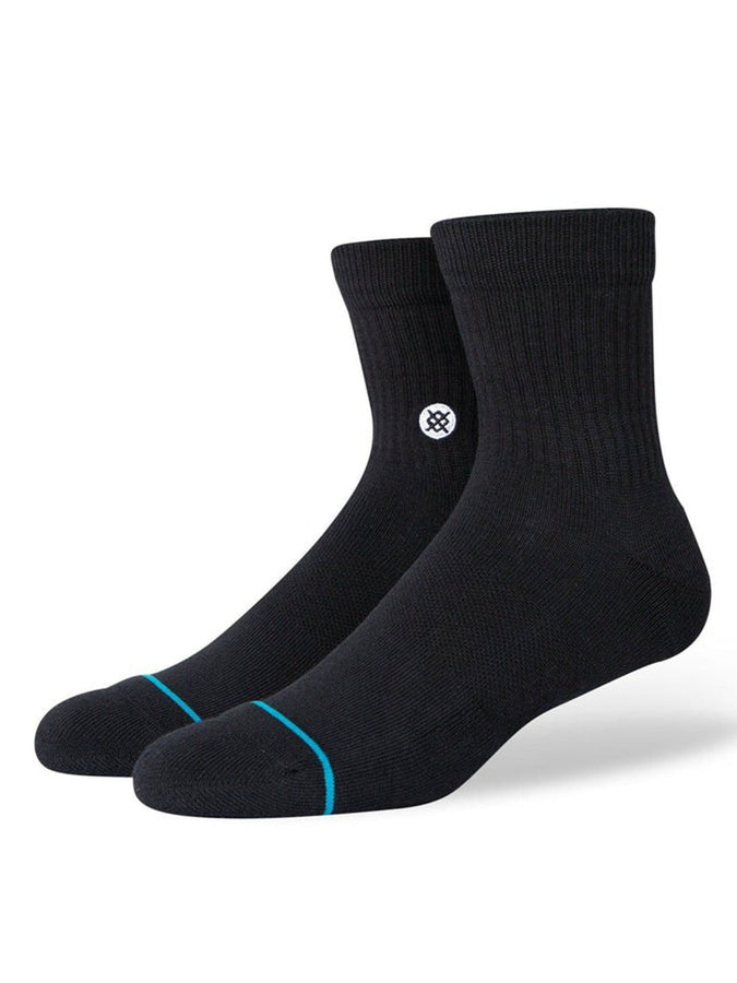 Stance Icon Quarter Black 3 Pack Socks | BLACK (BLK)