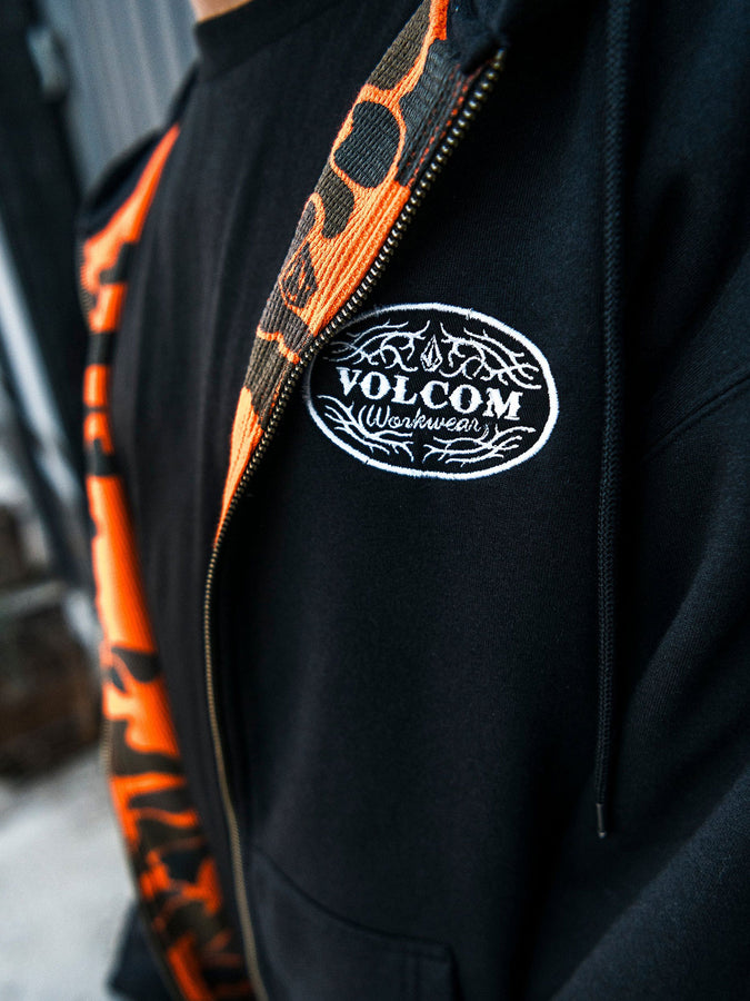 Volcom On The Hunt Workwear Zip Hoodie Fall 2026 | ANTIQUE BLACK (AQK)