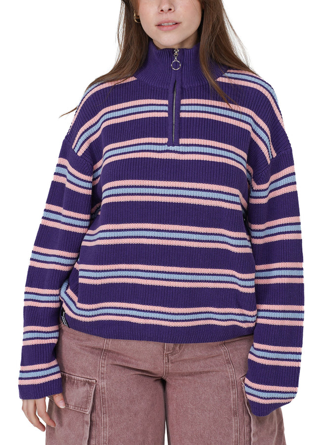 Notice The Reckles Arctic Dawn 1/2 Zip Sweater Holiday 2026 | NAVY PURPLE/BABY BLUE/SALMON