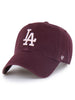 47 MLB Clean Up Dark Maroon Los Angeles Dodgers Hat