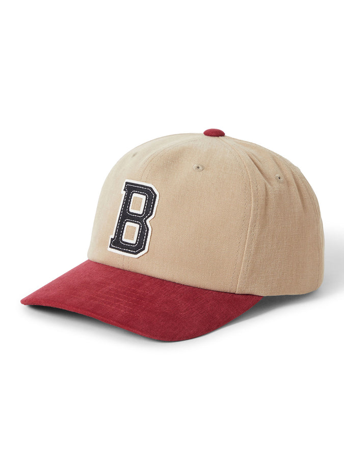 Brixton Big D Adjustable Snapback Hat | SAND/BURGUNDY