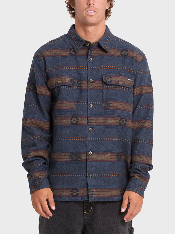 Billabong Offshore Jacquard Flannel Buttondown Shirt 2026 | TRUE NAVY (TRV)
