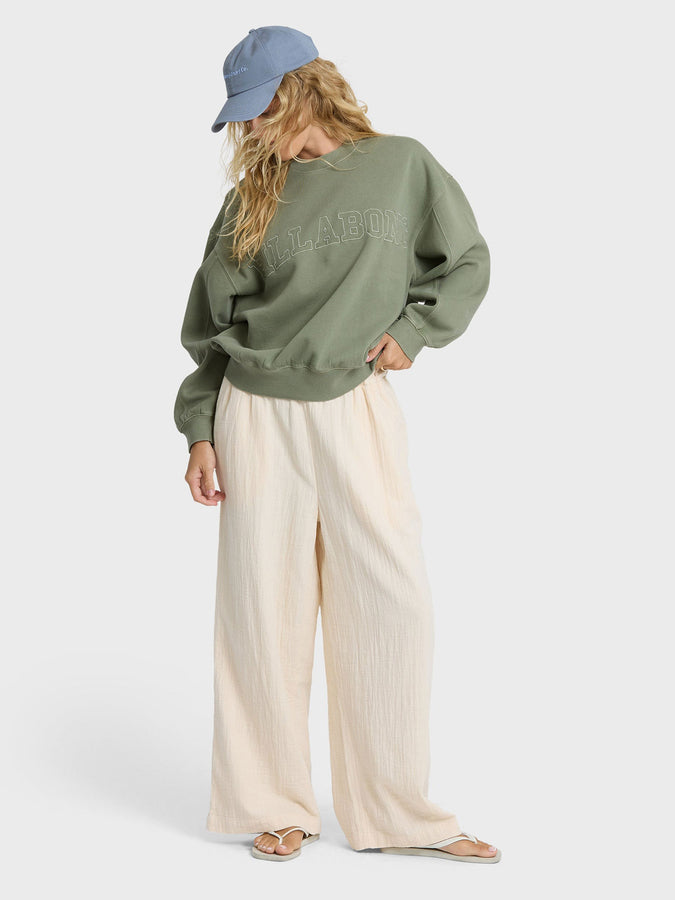 Billabong Vibes Kendal Crewneck Sweatshirt Fall 2026 | ARMY GREEN (ARG)