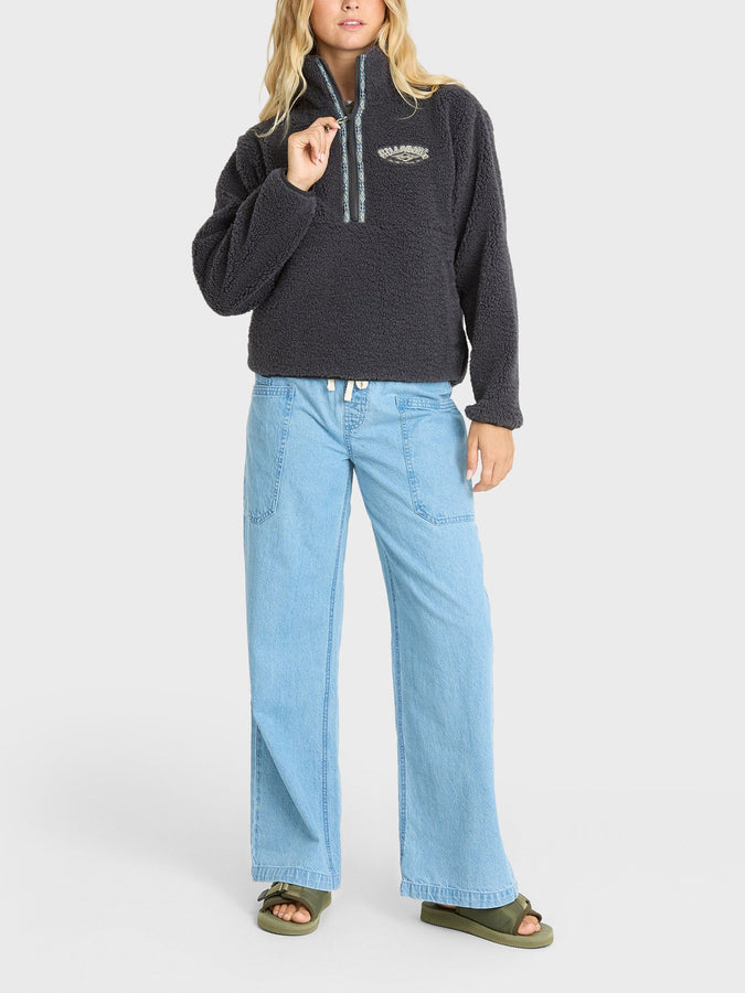 Billabong Horizon Sherpa Mock Neck Sweatshirt Fall 2026 | BLACK SANDS (BSD1)