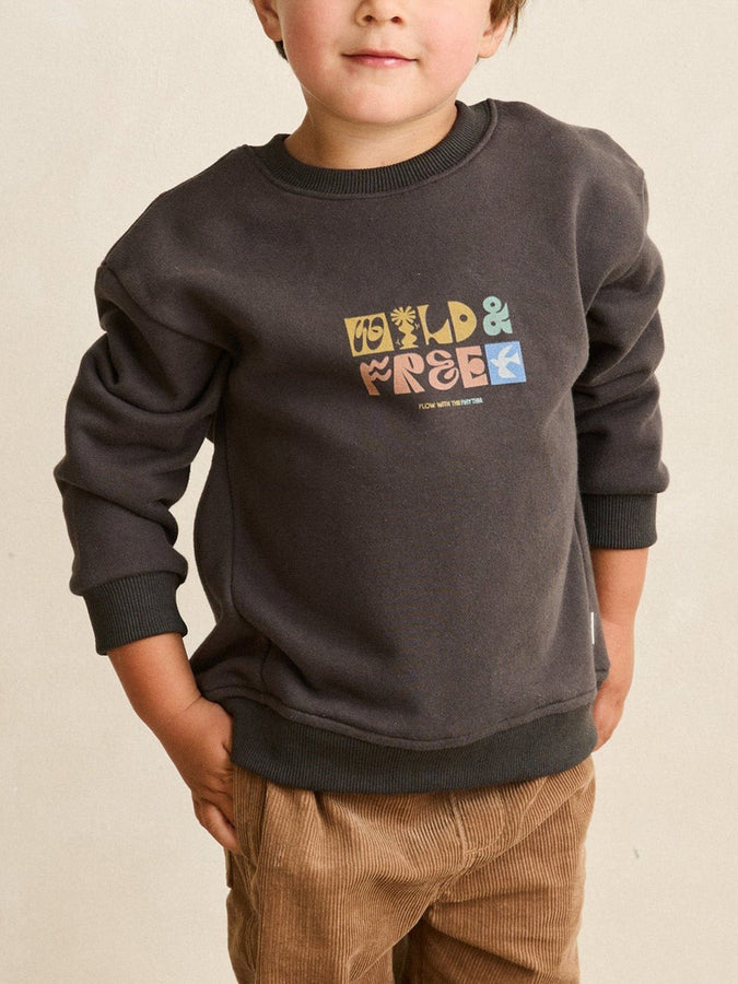 Rhythm Wild And Free Crewneck Sweatshirt (Boys 2-7) Holiday 2025 | VINTAGE BLACK