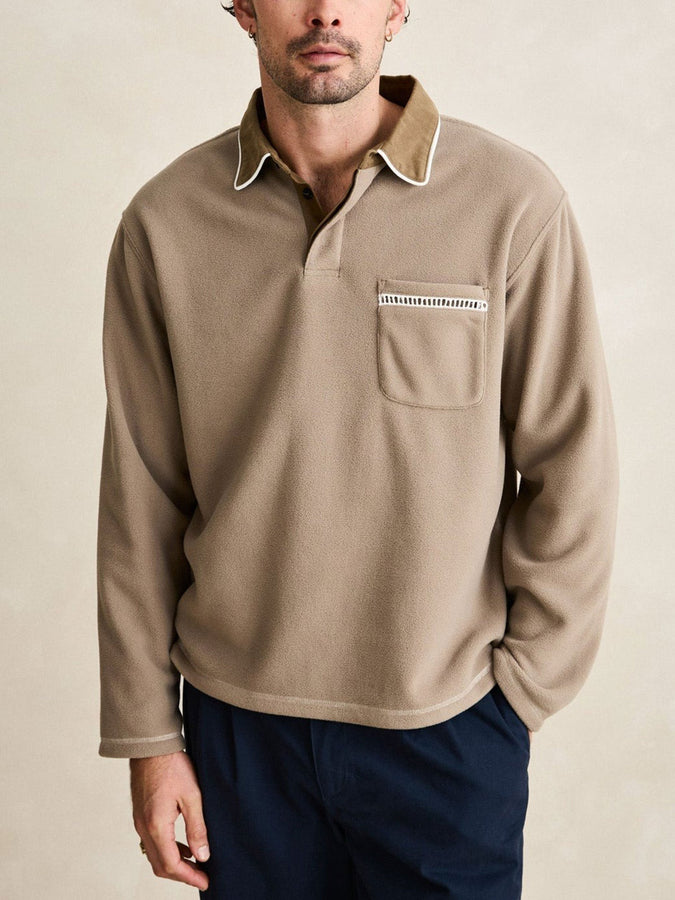 Rhythm Ladder Polar Long Sleeve Polo Fall 2026 | STONE