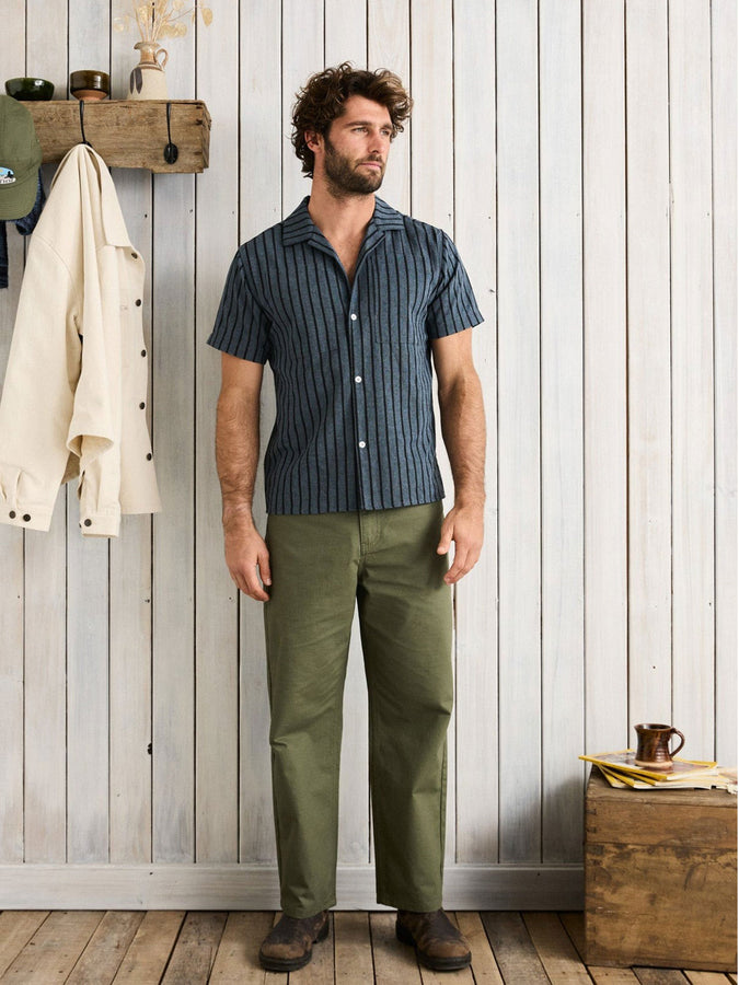 Rhythm Crux Short Sleeve Buttondown Shirt Summer 2026 | INDIGO STRIPE
