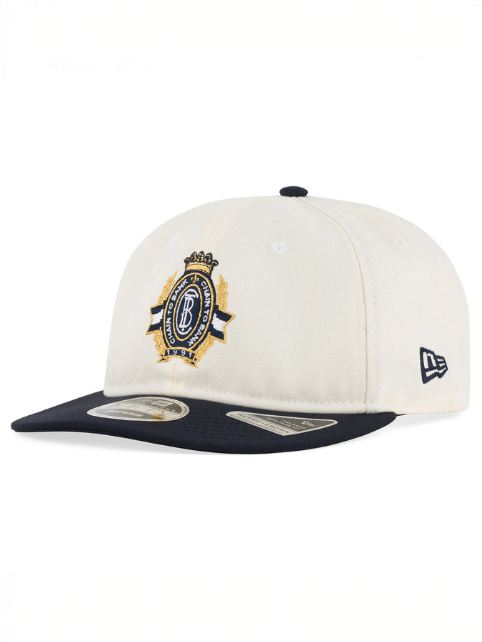 Chain To Bank Corona Laurea New Era RC 9Fifty Hat | CREAM/NAVY