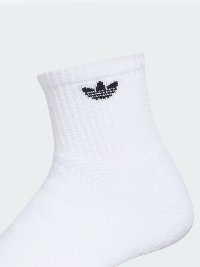Adidas Originals Trefoil 2.0 Quarter White/Black 6 Pack Socks | WHITE/BLACK