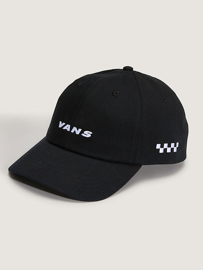 Vans Check Side Curved Bill Jockey Strapback Hat | BLACK (BLK)