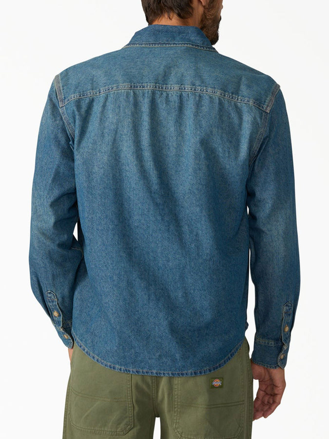 Dickies Lightweight Denim L/S Buttondown Shirt Spring 2026 | KHAKI TINTED BLUE (L23)