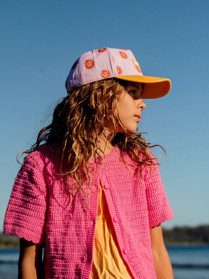 Headster Horizon Sun Curved Brim Snapback Hat | SMART PINK