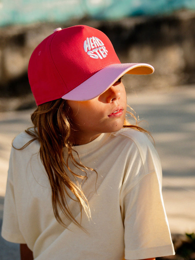 Headster Home Run Curved Brim Snapback Coral Love Hat | CORAL LOVE