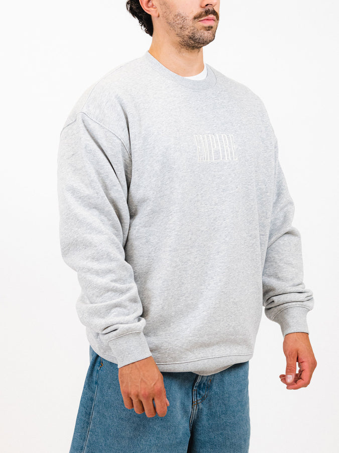 Empire Block Embroidered Crewneck Sweatshirt Fall 2025 | GREY HEATHER