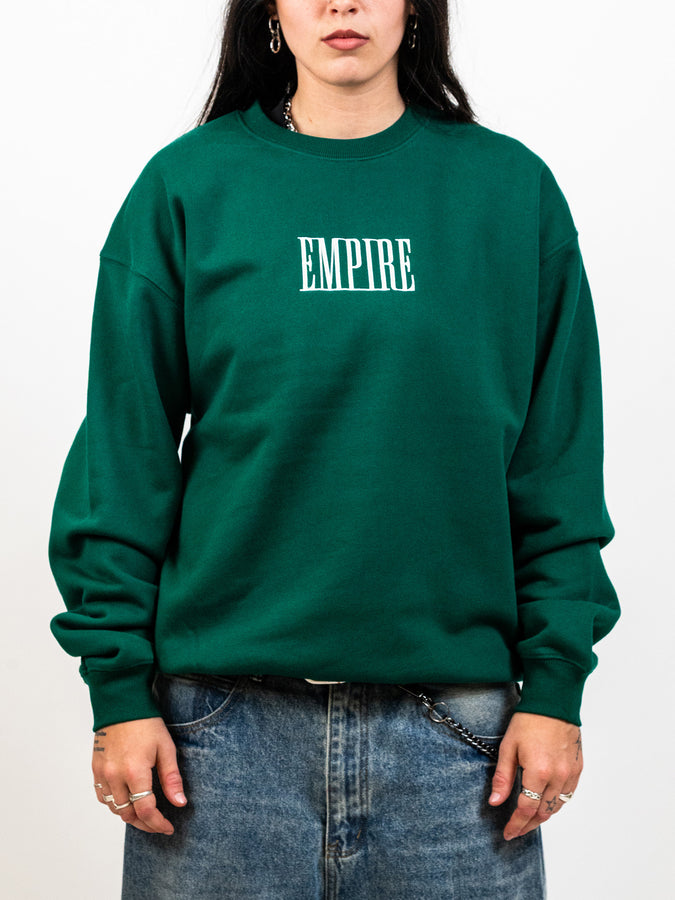 Empire Block Embroidered Crewneck Sweatshirt Fall 2026 |DARK GREEN