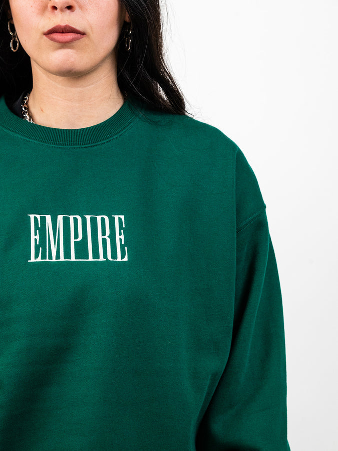 Empire Block Embroidered Crewneck Sweatshirt Fall 2026 |DARK GREEN