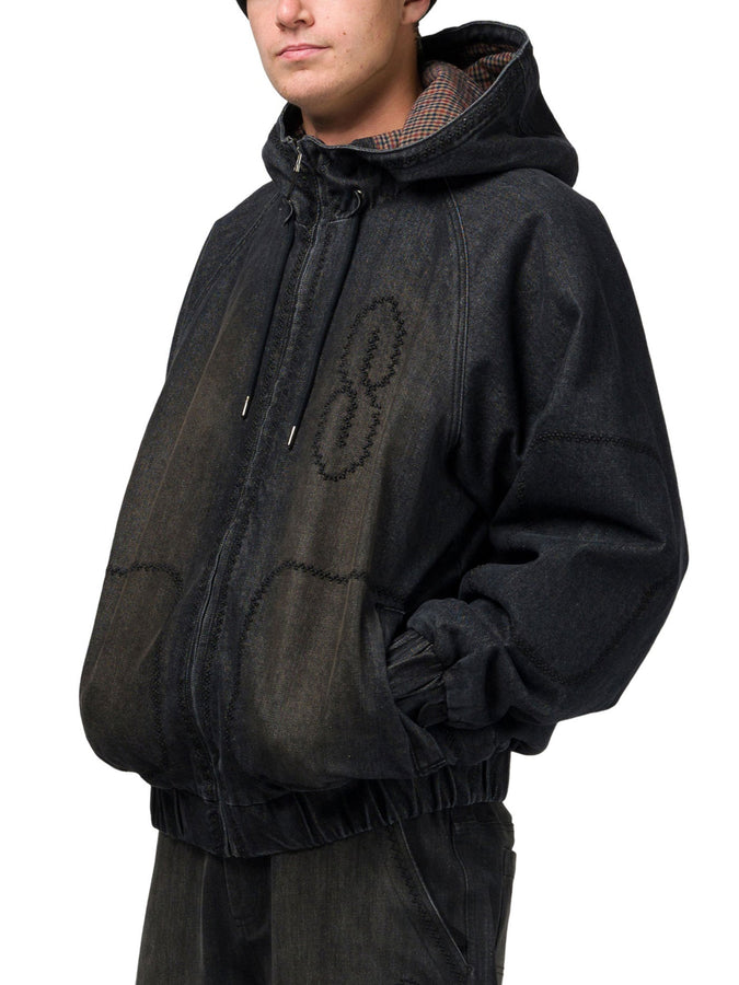 Souvenir Denim Bomber Jacket Fall 2026 | BLACK