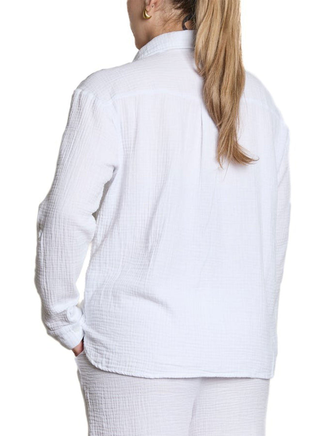 Nana The Brand Angelica Buttondown Cover-Up Summer 2026 | WHITE (W01)
