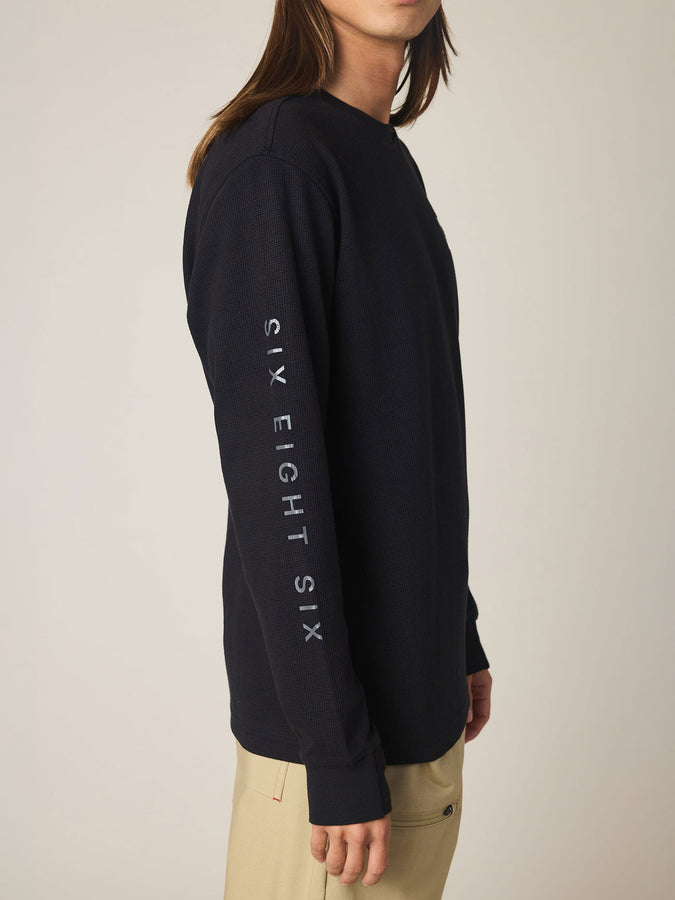 686 Let's Chill Waffle Long Sleeve T-Shirt Fall 2026 | BLACK (BLK)