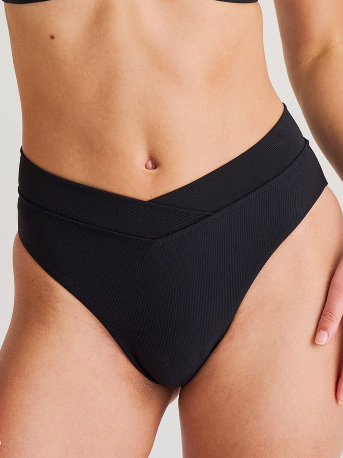 ES Black Recycled Rib High Retro Bikini Bottom Summer 2026 | BLACK