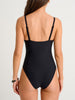 ES Black Recycled Rib V Wire One Piece Swimsuit Spring 2026