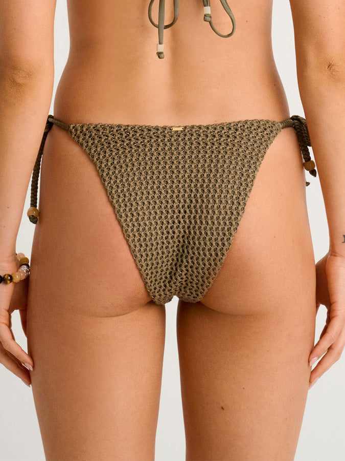 ES Crochet High Brauded Side Tie Bikini Bottom Summer 2026 | DUSTY OLIVE