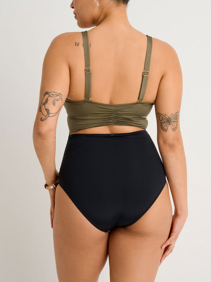 ES Dusty Olive Wrap One Piece Swimsuit Spring 2026 | DUSTY OLIVE