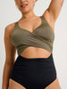 ES Dusty Olive Wrap One Piece Swimsuit Spring 2026