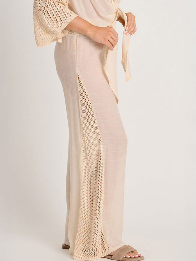 ES Resort Pant Wide Knit Crochet Cover Up Summer 2026 | SAND
