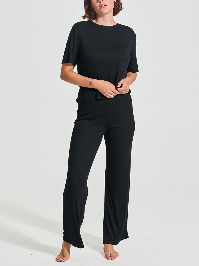 Everyday Sunday Lounge Rib T-Shirt Fall 2026 | BLACK