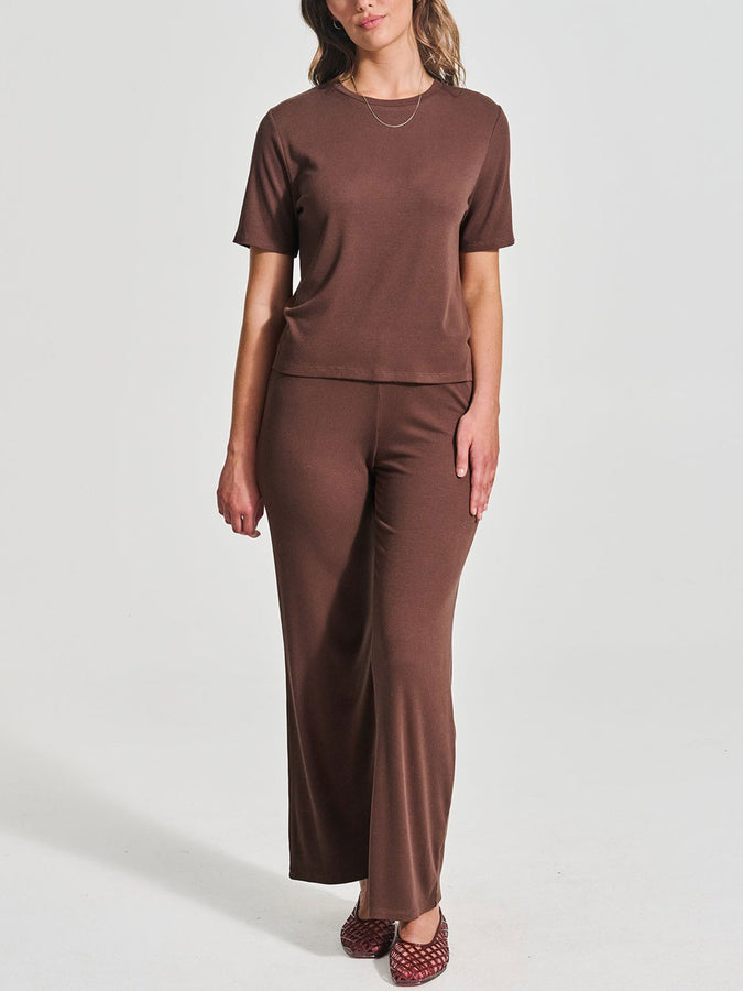 Everyday Sunday Lounge Rib T-Shirt Fall 2026 | CLASSIC BROWN