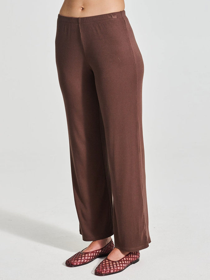 Everyday Sunday Lounge Wide Rib Pants Fall 2026 | CLASSIC BROWN