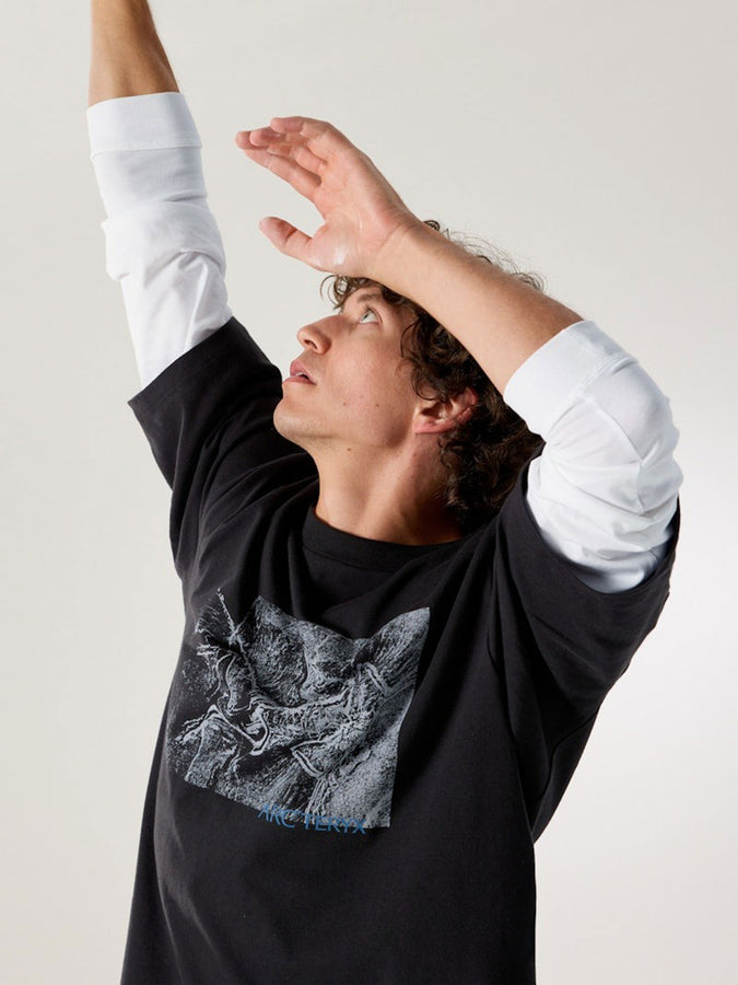 Arc'teryx Kragg Cotton Lithographica T-Shirt | BLACK