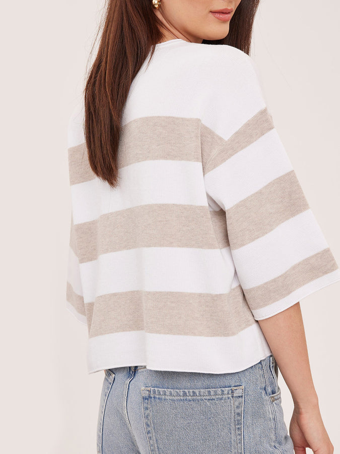Amina Sweater Fall 2026 | HEATHER CREAM STRIPE