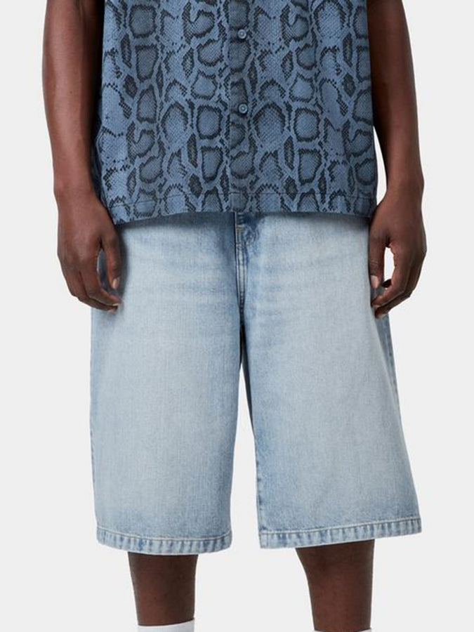 Carhartt Wip Langdon Blue Heavy Wrn Bleached Shorts Spring 26 | BLUE HEAVY WRN BLEACHED (01WU) 