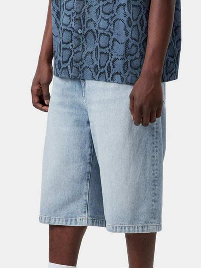 Carhartt Wip Langdon Blue Heavy Wrn Bleached Shorts Spring 26 | BLUE HEAVY WRN BLEACHED (01WU) 