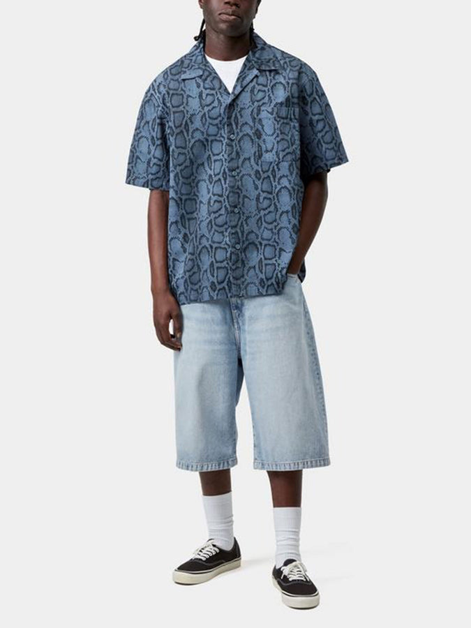 Carhartt Wip Langdon Blue Heavy Wrn Bleached Shorts Spring 26 | BLUE HEAVY WRN BLEACHED (01WU) 