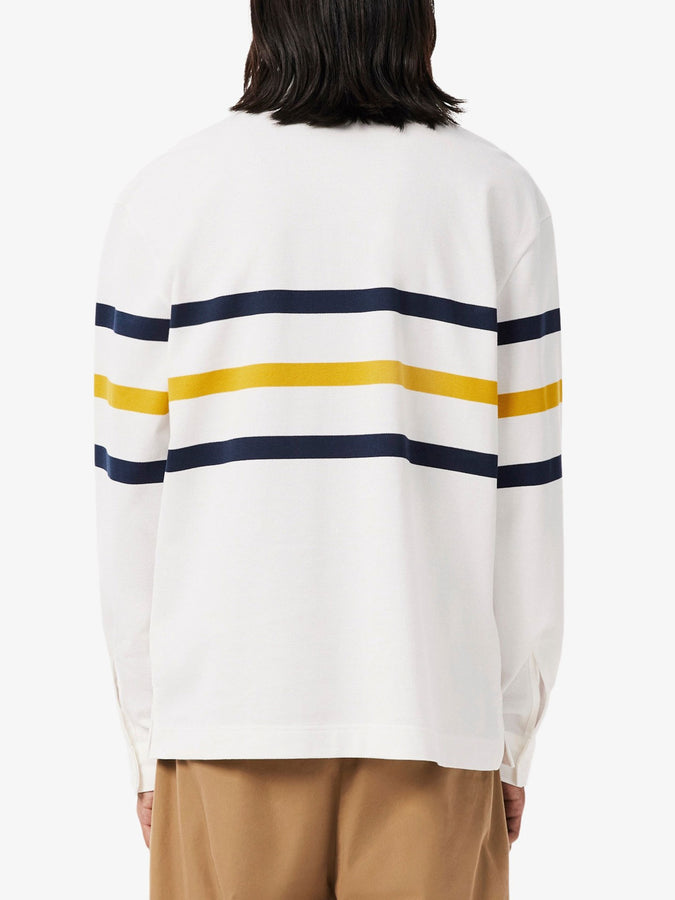 Lacoste Relaxed Fit Cotton Rugby Long Sleeve Polo Fall 2026 | WHITE (70V)