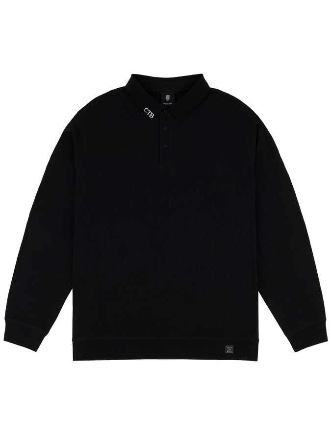 Chain To Bank Solid AF Long Sleeve Polo Fall 2027 | BLACK