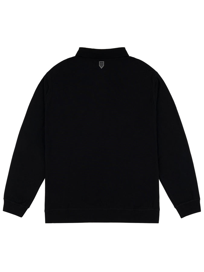 Chain To Bank Solid AF Long Sleeve Polo Fall 2027 | BLACK
