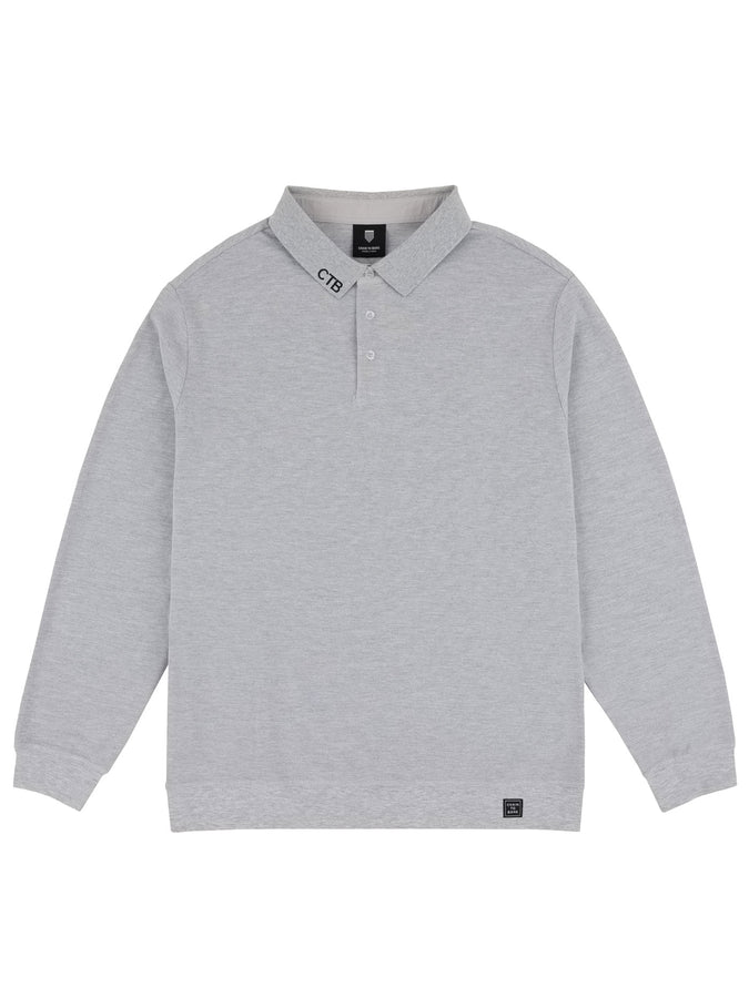 Chain To Bank Solid AF Long Sleeve Polo Fall 2027 | HEATHER GREY