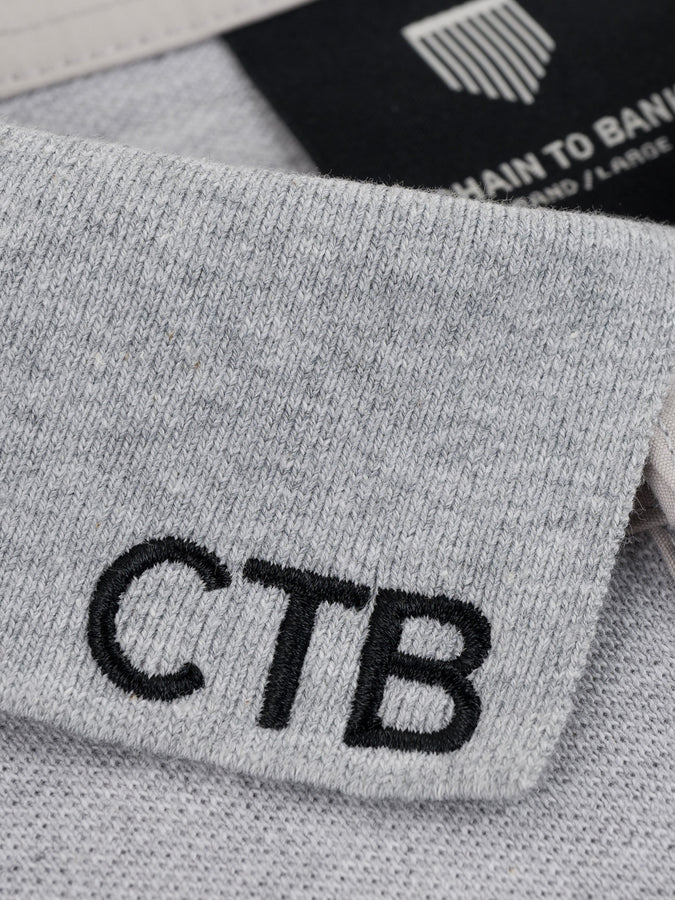 Chain To Bank Solid AF Long Sleeve Polo Fall 2027 | HEATHER GREY