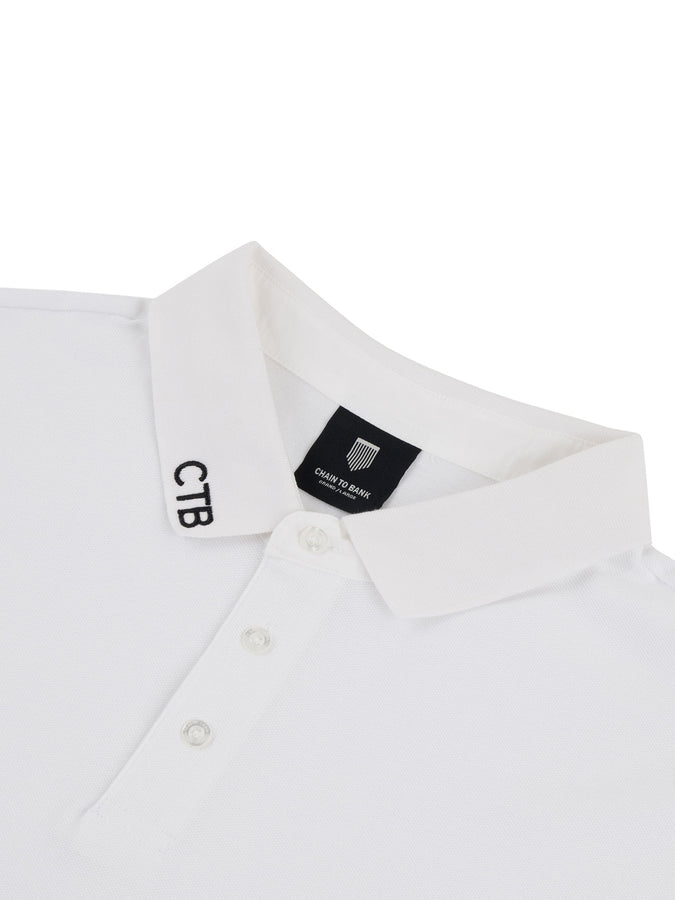 Chain To Bank Solid AF Long Sleeve Polo Fall 2027 | WHITE