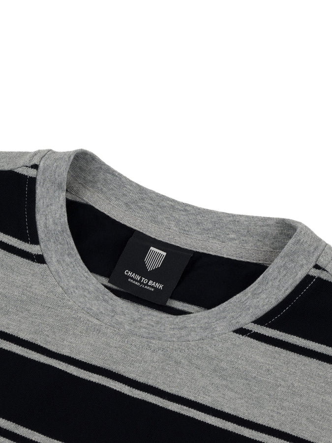 Chain To Bank Strife Stripe Long Sleeve T-Shirt Fall 2027 | BLACK