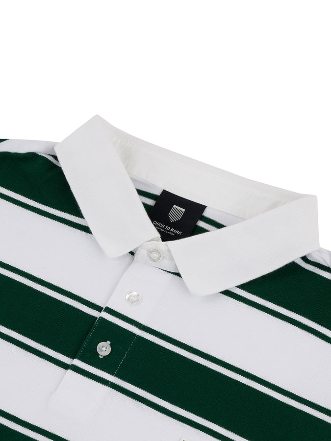 Chain To Bank Strife Stripe Long Sleeve Polo Fall 2027 | GREEN